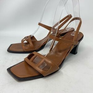 Hirofu Brown leather heeled Sandals